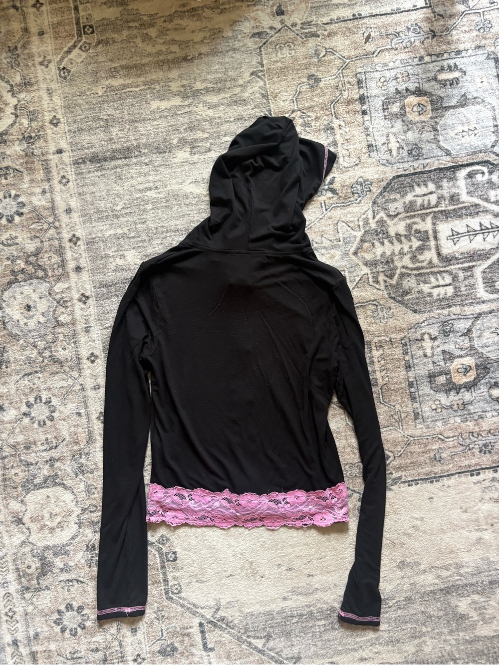 I am Gia I.Am.Gia. Tarsha jacket in black pink size M zip up hooded lace - Picture 8 of 9